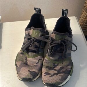 adidas Green and Brown Sneakers with Camouflage Design